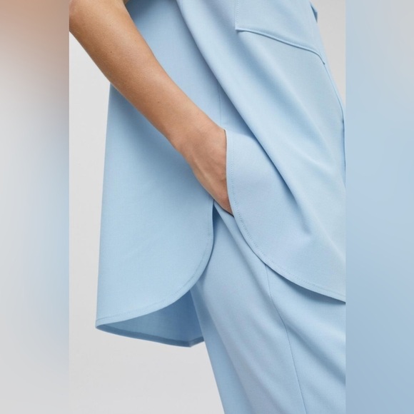 CLOSED Blue Dawn Sky Sleeveless Pocket Detail Wool Blend Blouse XS - Picture 11 of 11